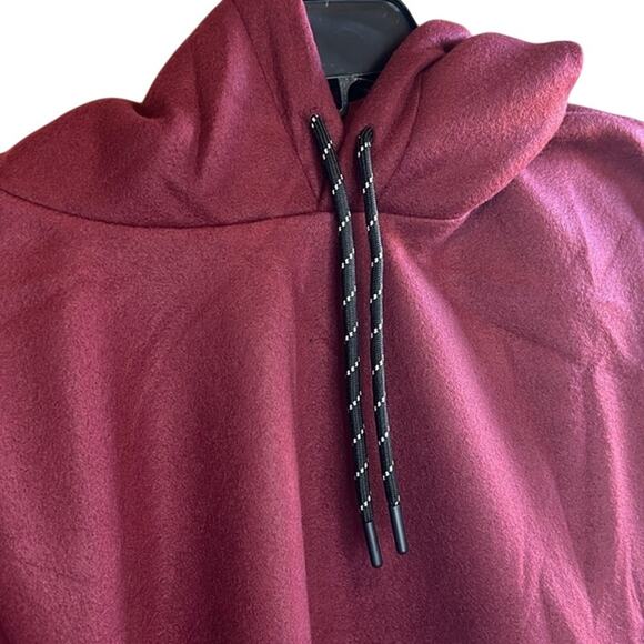 Lazer Lazer Men's Polar Fleece Pullover Hoodie Maroon, Size Large - Picture 3 of 5